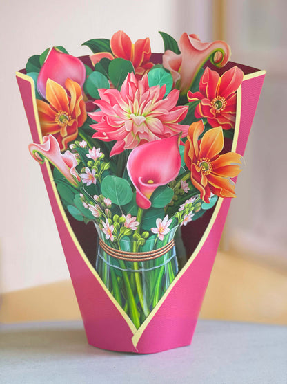 A bunch of Summer Flower Bouquet from Fresh Cut Paper in a vase.