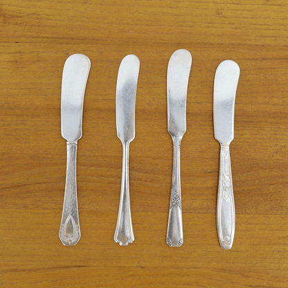 Vintage Silver-Plate Butter Spreader Set of Four