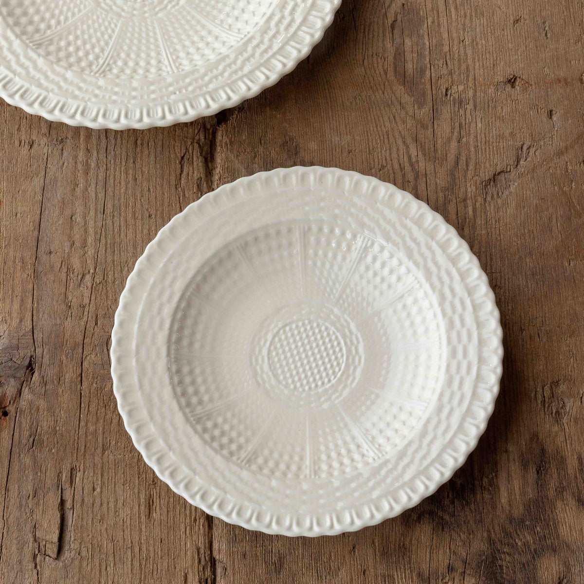 Creamware Glazed Basketweave Plates