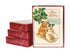 A Christmas Dogs Boxed Set of Cards with a dog and holly, from Cavallini Papers & Co, crafted on Italian paper.