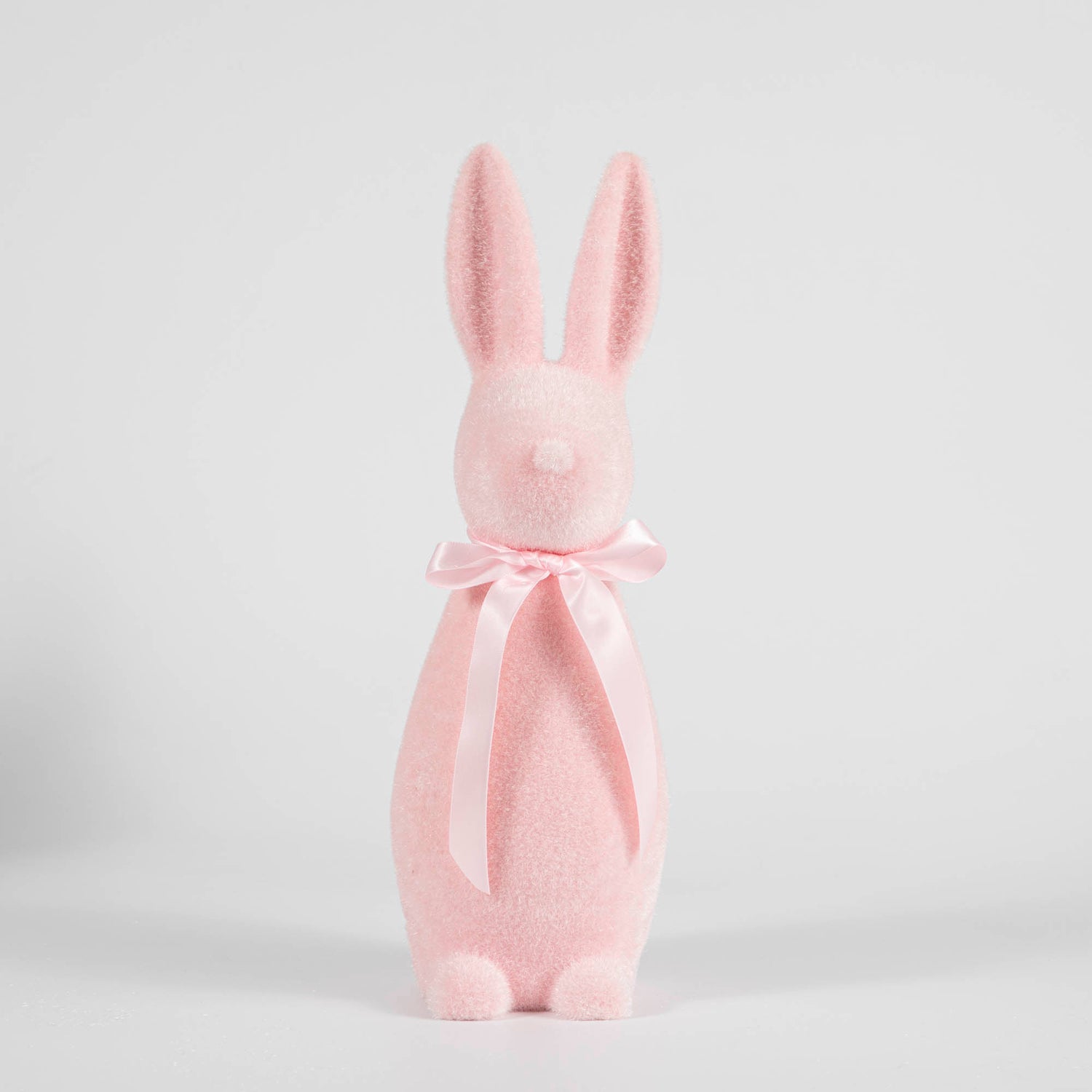 A Medium Flocked Pastel Button Nose Bunny, perfect for spring decorations or Easter, by Glitterville.