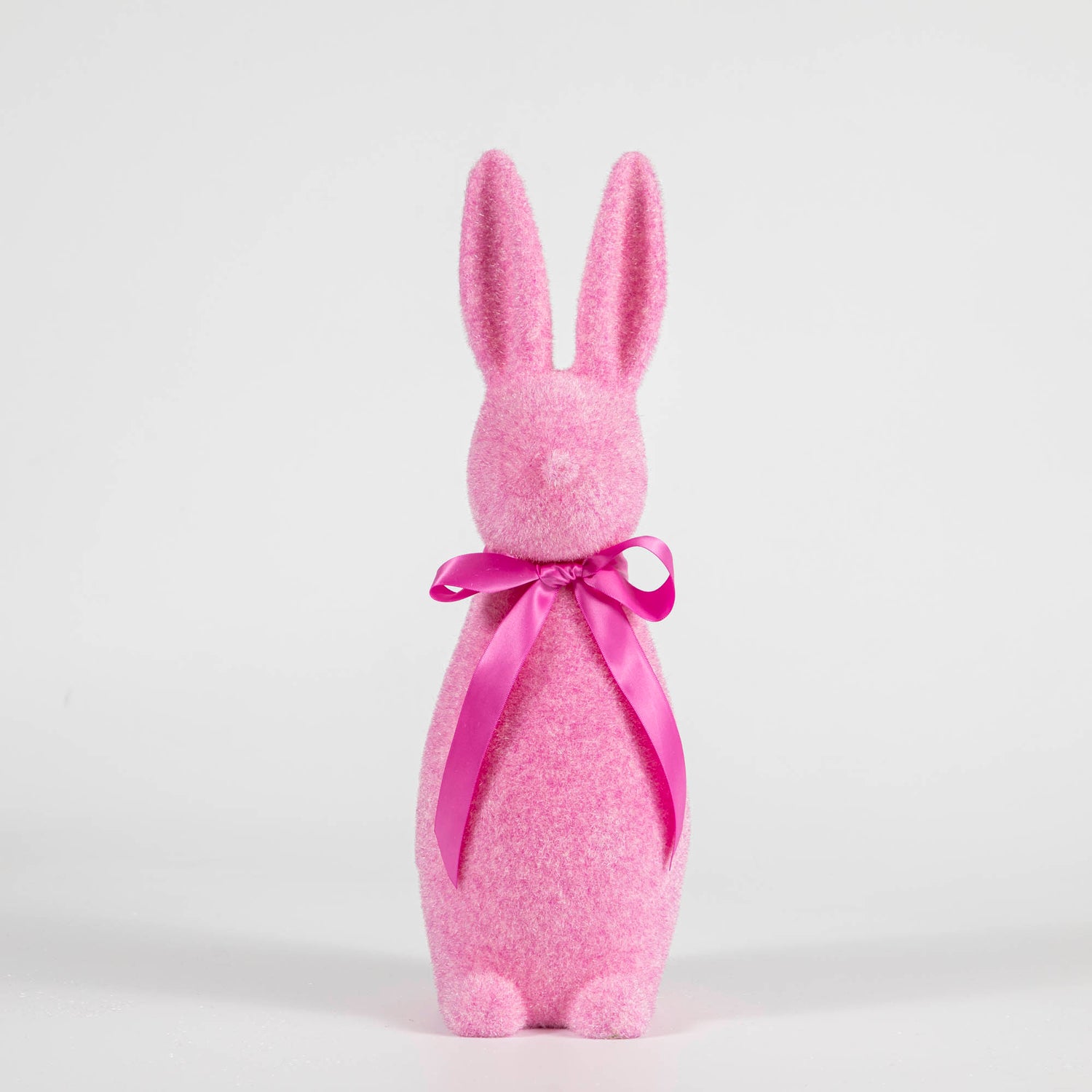 A Medium Flocked Pastel Button Nose Bunny from Glitterville, perfect for Easter decorations.