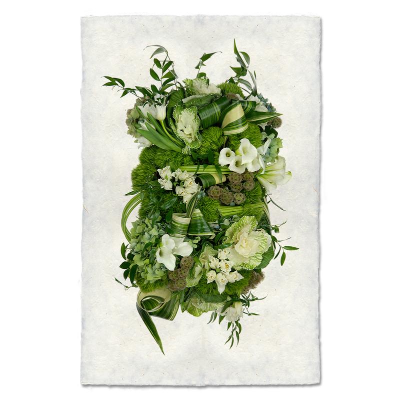 Collective Green and White Floral Art Print