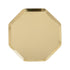 A high-quality Meri Meri Gold Octagonal Plate on a white background.