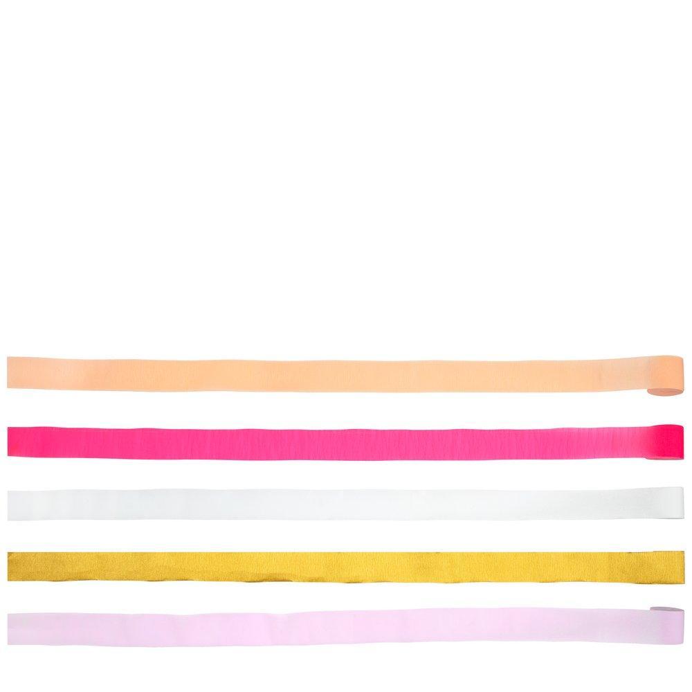 Pink Crepe Paper Streamer Set of Five
