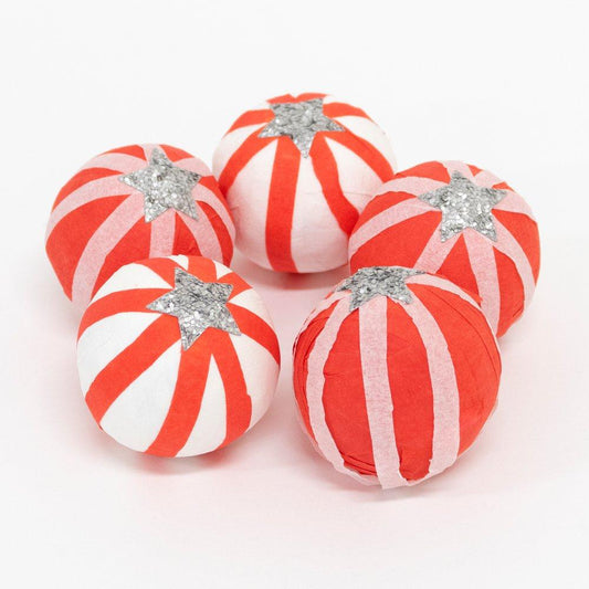 Peppermint Candy Surprise Balls, Set of 6