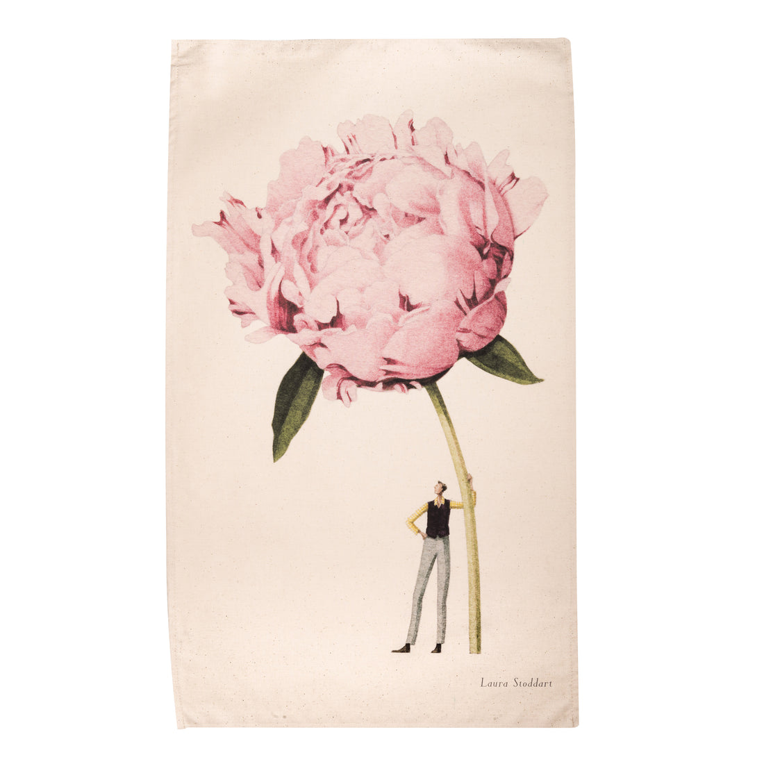 In Bloom Pink Peony Tea Towel