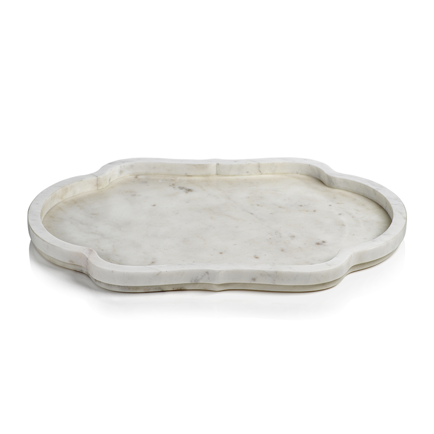 Scalloped Edge Marble Tray, 21&quot; Length