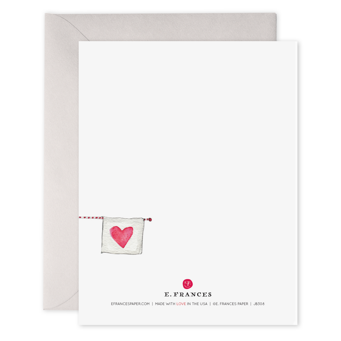 An E. Frances &quot;I Love You This Much&quot; card adorned with a pink heart, radiating love and crafted from exquisite paper.