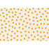Illustrated  yellow, orange and white candy corns scattered on a cream background.
