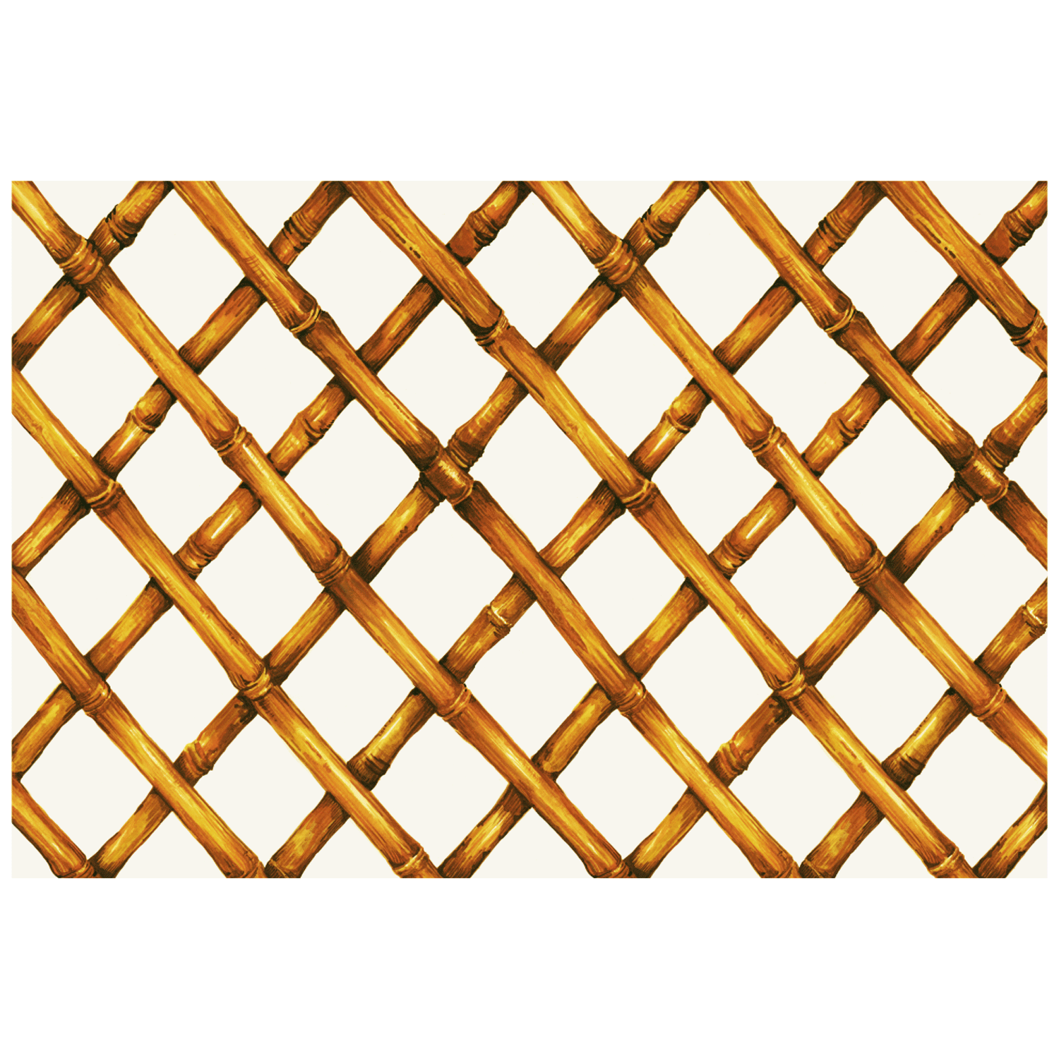 An image of a MISPRINT Bamboo Lattice Placemat by Hester &amp; Cook on a white background, perfect for creating a stylish tablescape with bamboo placemats.