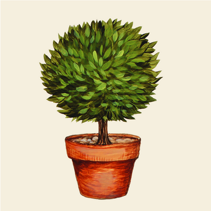 A hand drawn illustration of a tree in a pot, perfect for adding a touch of whimsy to your table setting or party decor. Also great for incorporating with Hester &amp; Cook Topiary Napkins for an elegant.