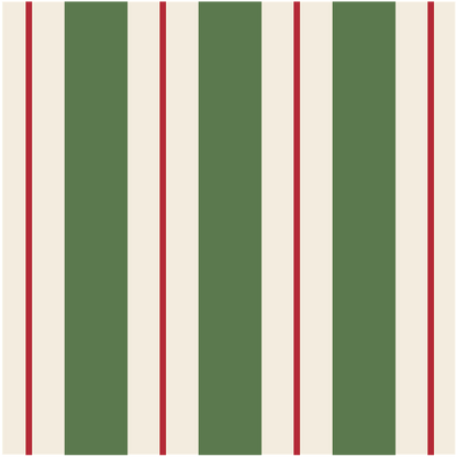 Green &amp; Red Awning Stripe Napkins