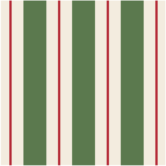 Green & Red Awning Stripe Napkins