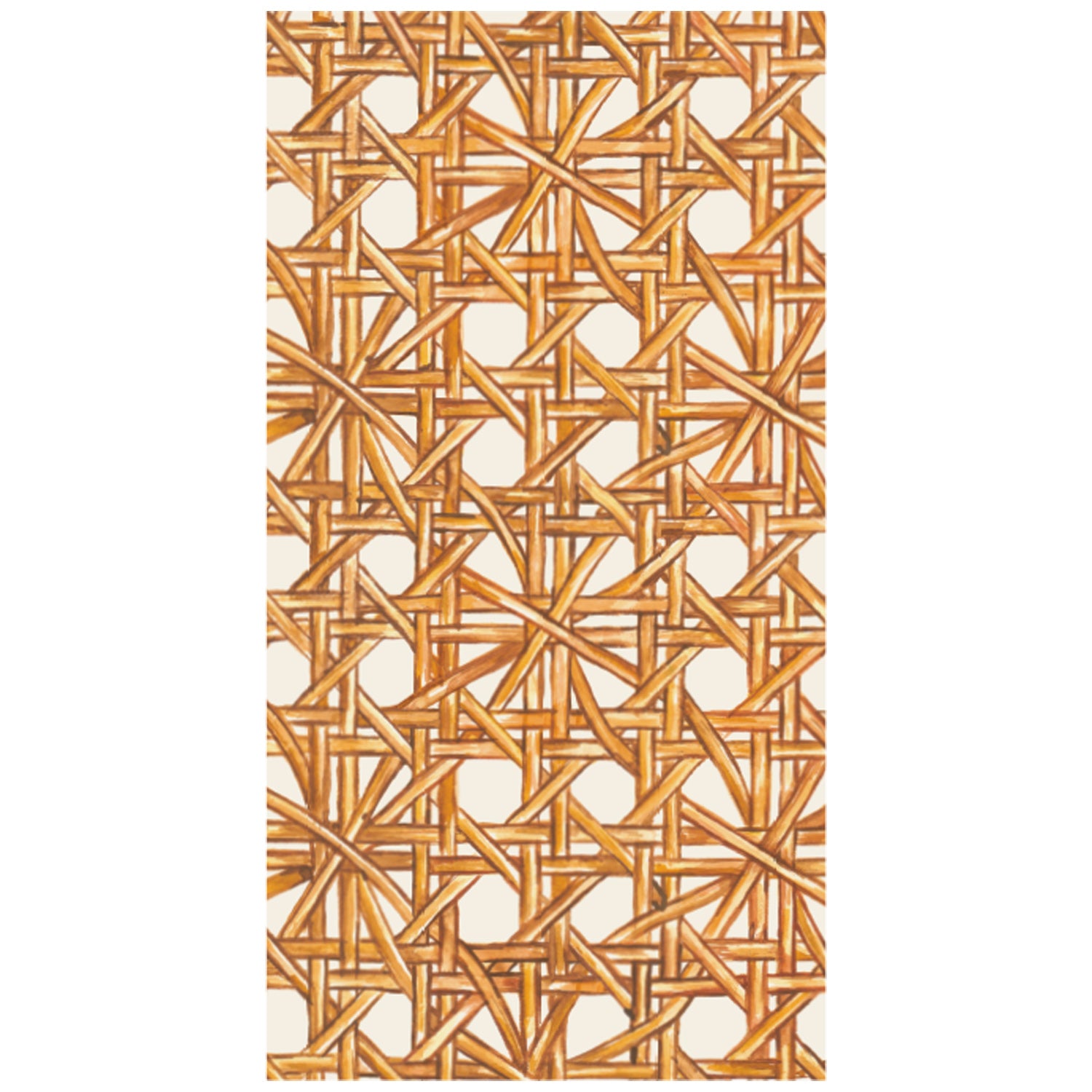 A vintage charm towel with a yellow and white design, featuring a Rattan Weave pattern reminiscent of Hester &amp; Cook&