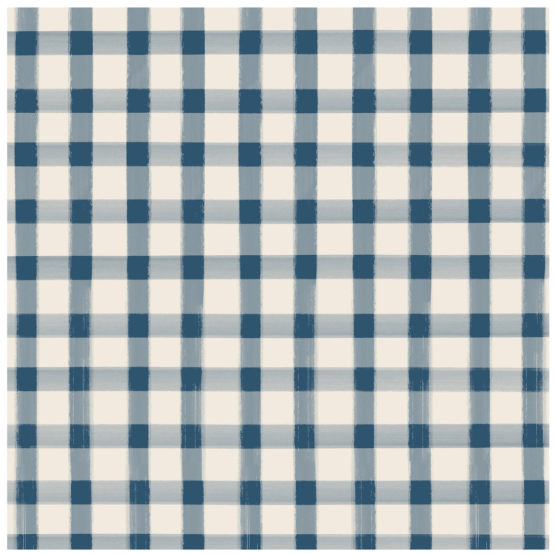 A blue and white gingham tablecloth perfect for summer festivities, like the Navy Painted Napkins from Hester &amp; Cook.