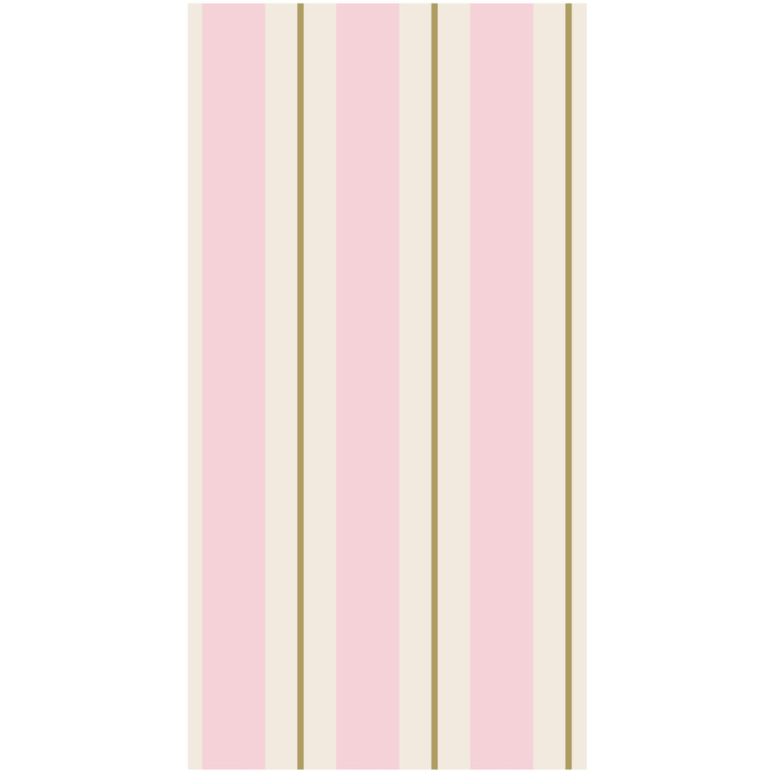 These Pink &amp; Gold Awning Stripe Napkins by Hester &amp; Cook feature a delightful combination of pink and gold stripes, perfect for setting an elegant party table.
