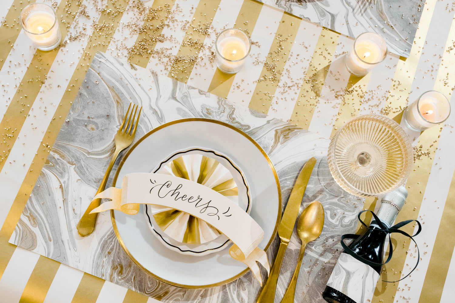 Classic Gold Banner Table Accent