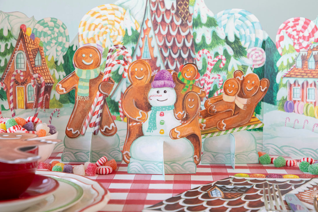A group of Hester &amp; Cook Gingerbread Table Ornaments centerpiece.