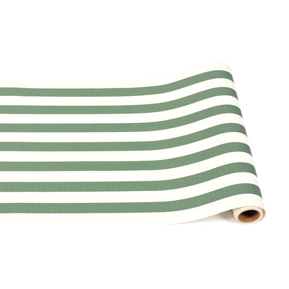 A festive Dark Green Classic Stripe Runner by Hester &amp; Cook, perfect for entertaining.