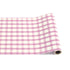A painted gingham grid check pattern made of light purple lines intersecting at lilac squares, on a white background.