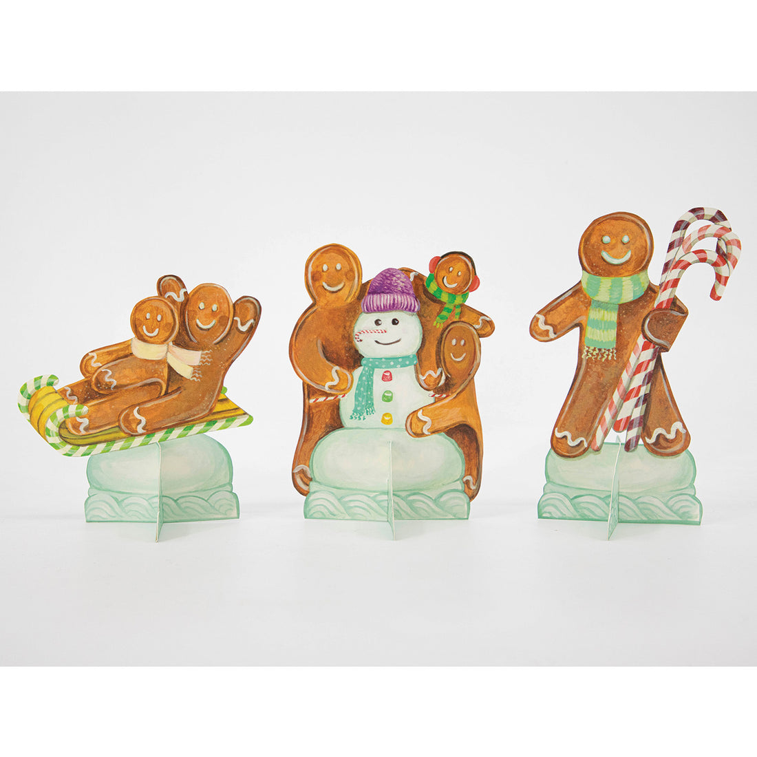 A group of Hester &amp; Cook Gingerbread Table Ornaments centerpiece.