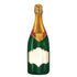 A Hester & Cook Champagne Table Accent, a green and gold bottle with a white label, perfect as table accents.