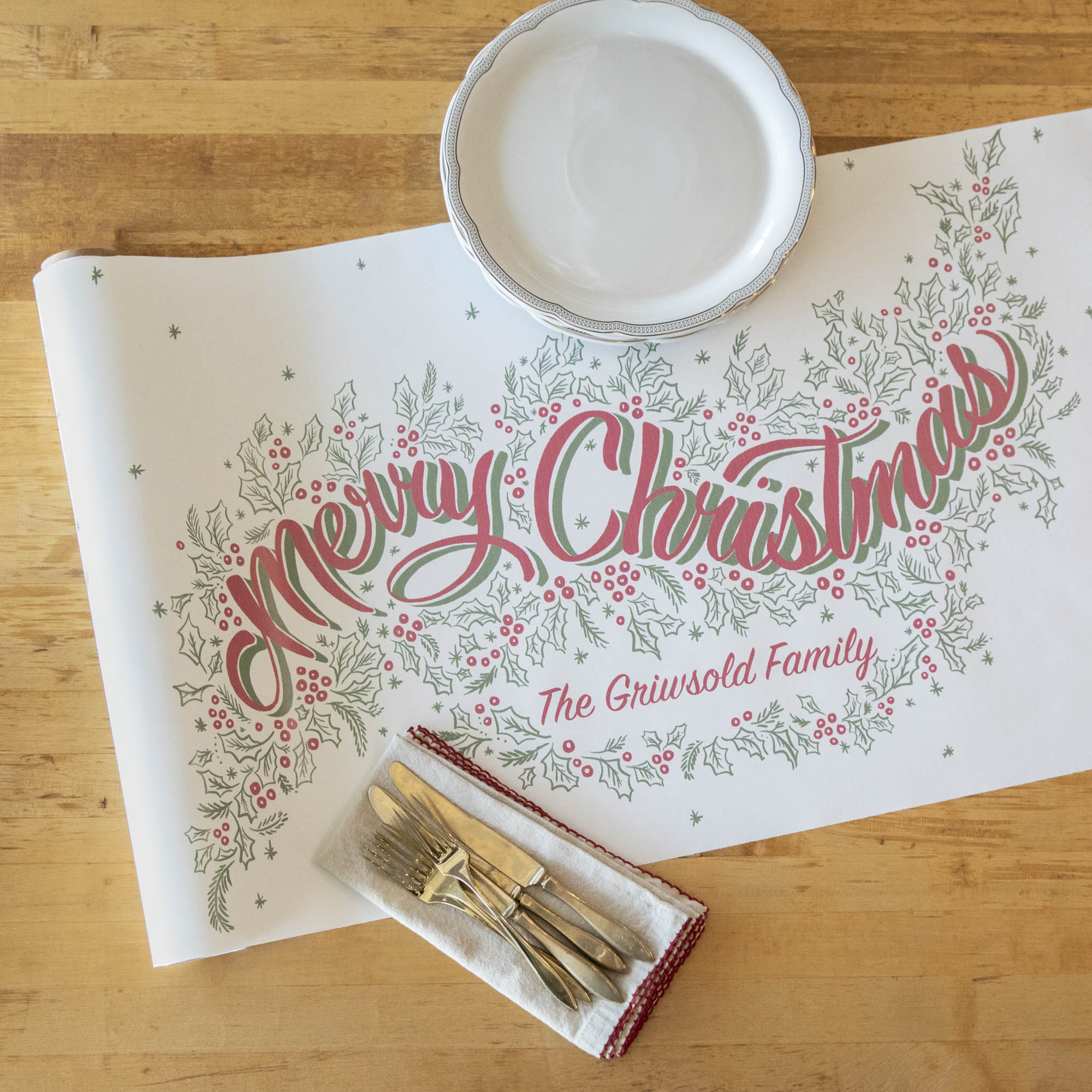 Merry Christmas Personalized Runner