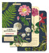 Three Herbarium 3 Mini Notebooks with vintage artwork of flowers on them. (Brand Name: Cavallini Papers & Co)