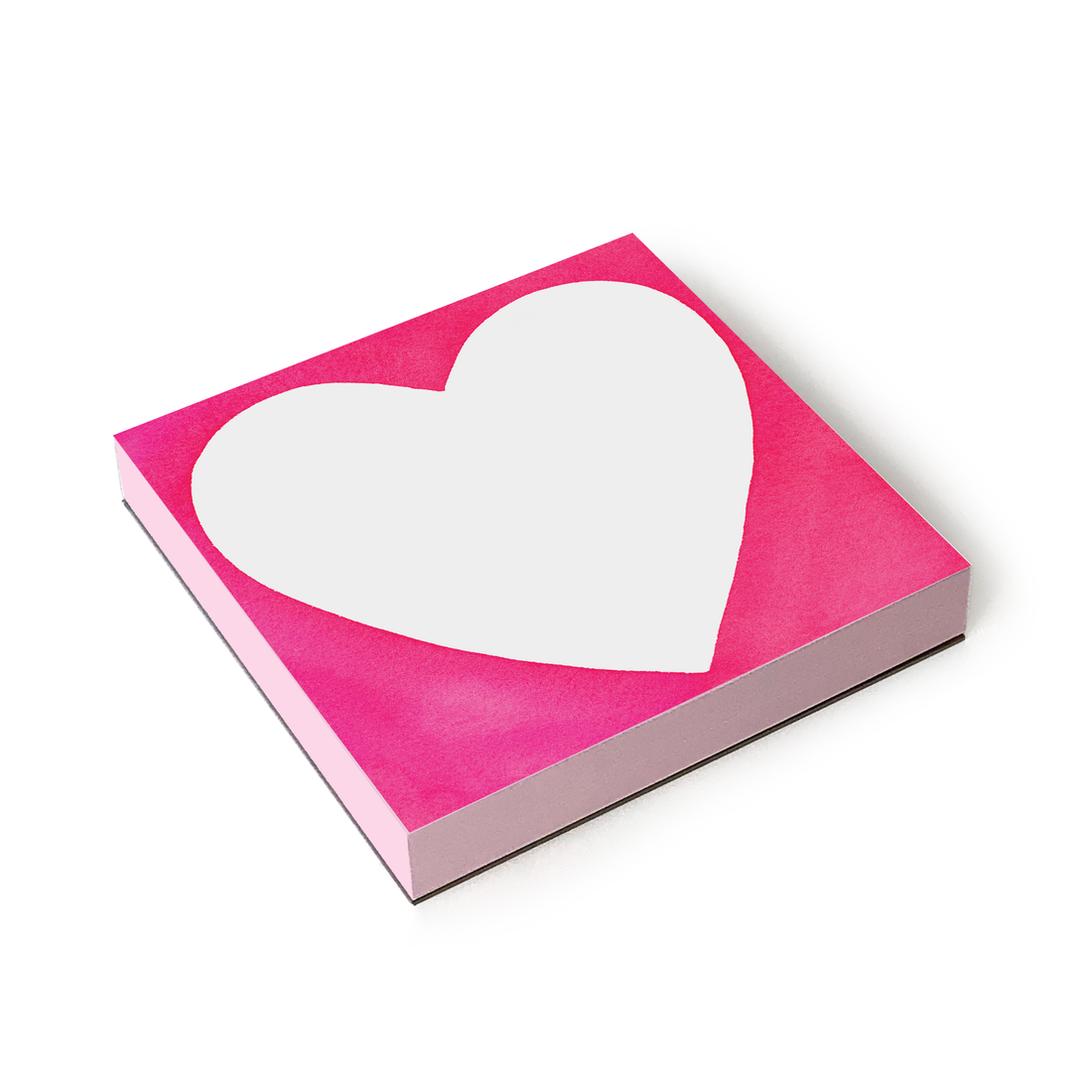 A long-lasting Chubby Heart Notepad by E. Frances on a white background with chunky notepads and pen and paper relationship.