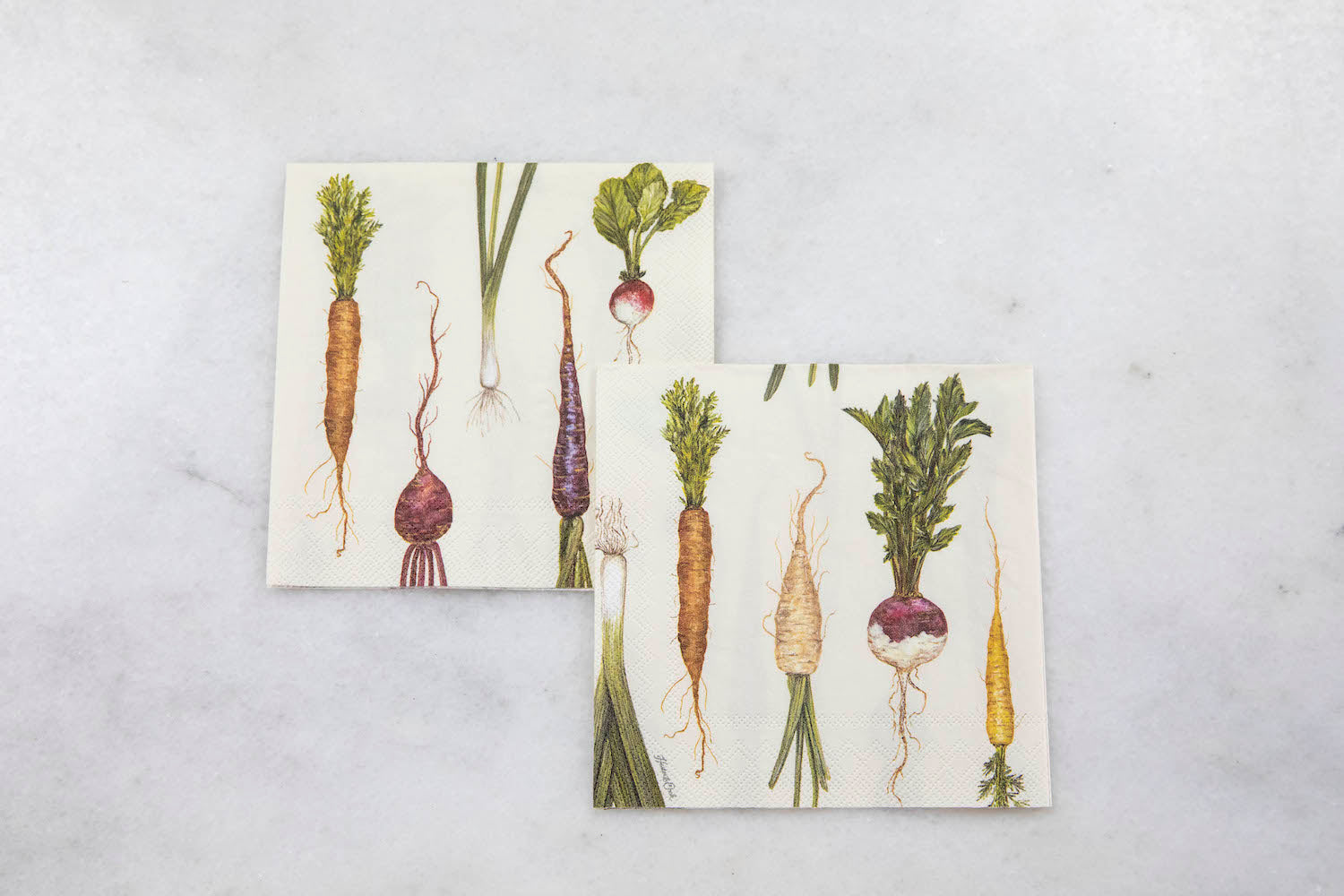 Two cards with radishes and carrots on them, perfect for Farmers&