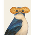 An artwork of a blue bird wearing a pair of goggles, inspired by Vicki Sawyer, featured on the Lance Card by Hester & Cook.