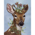 An artwork featuring a deer with a Woodland Princess Card adorned on its head. (Brand Name: Hester & Cook)
