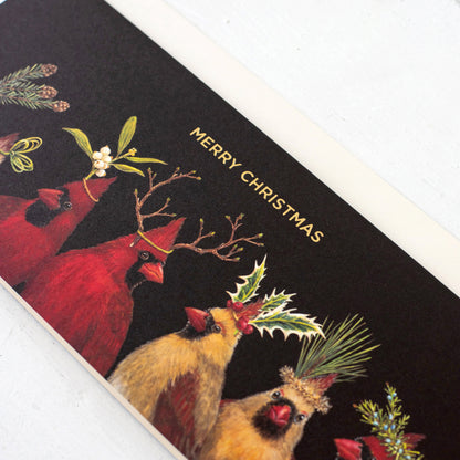 Christmas Cardinal Card - Gold Foil (Single Card)