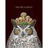 This Hester & Cook Hoot Owl Card features original artwork and is accentuated with gold foil.
