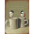 An illustration of two chickadees resting on the edges of two white coffee cups over a sage green background, with Bible quote "Proverbs 11:25" printed above the birds.