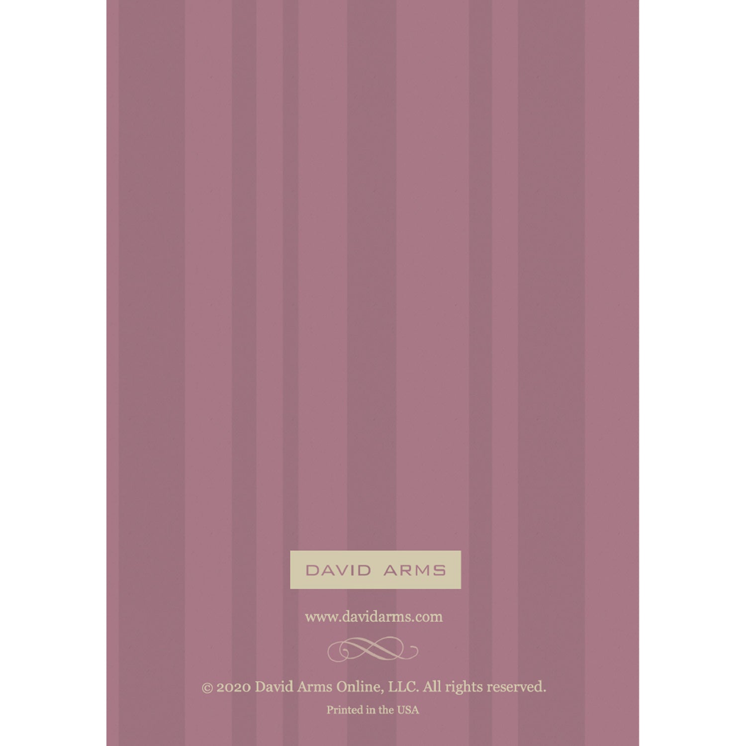 A purple and beige striped cover for a Blessed Card notebook, measuring 5&quot; x 7&quot;, made by Hester &amp; Cook.