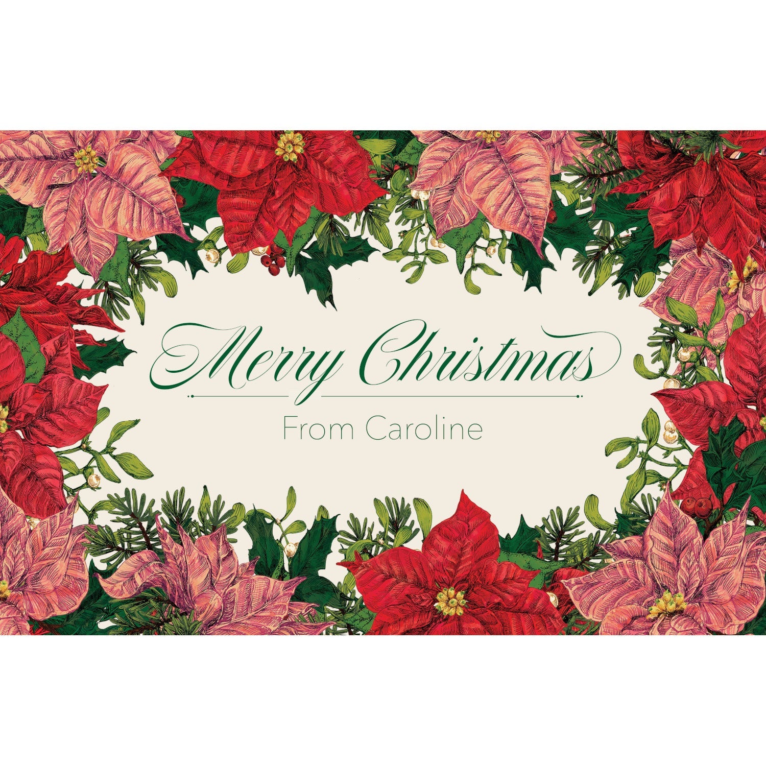 Poinsettia Personalized Placemat