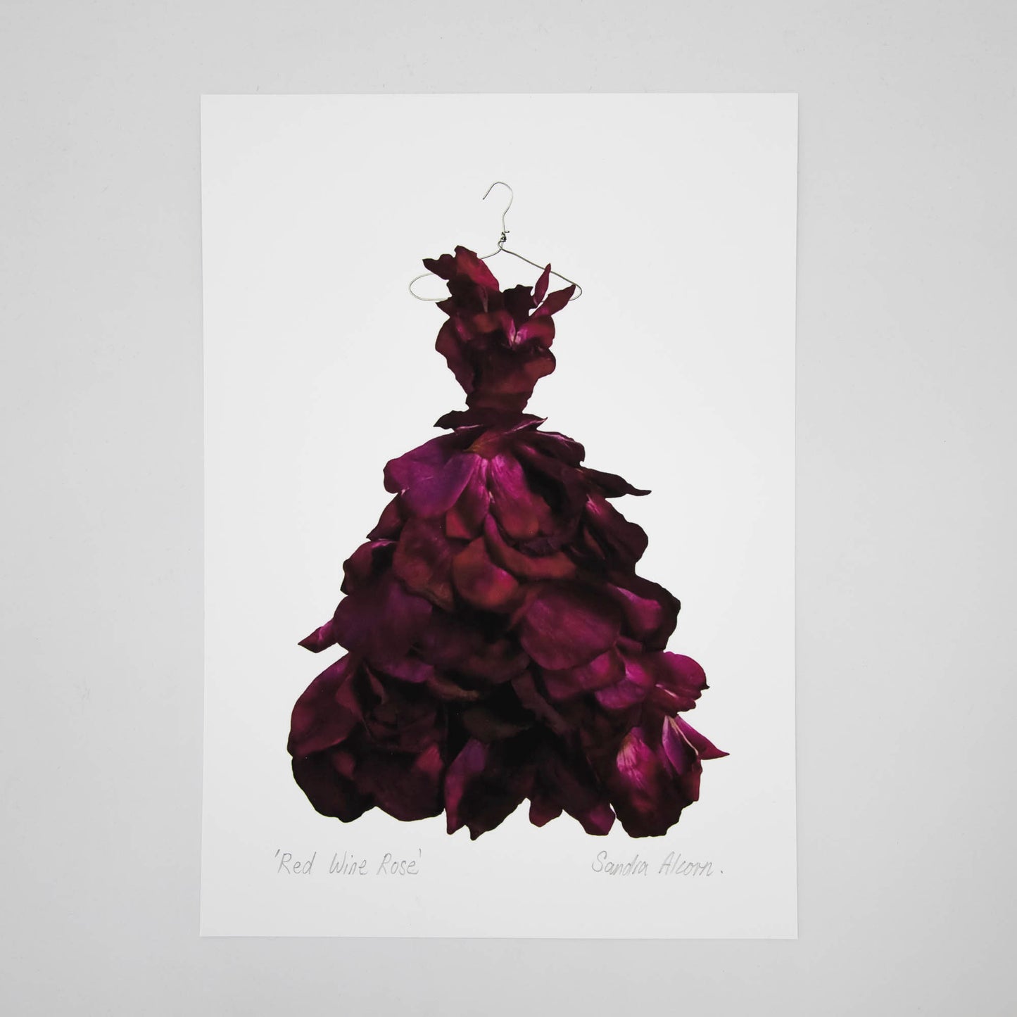 Red Wine Rose Gown Floral Art Print