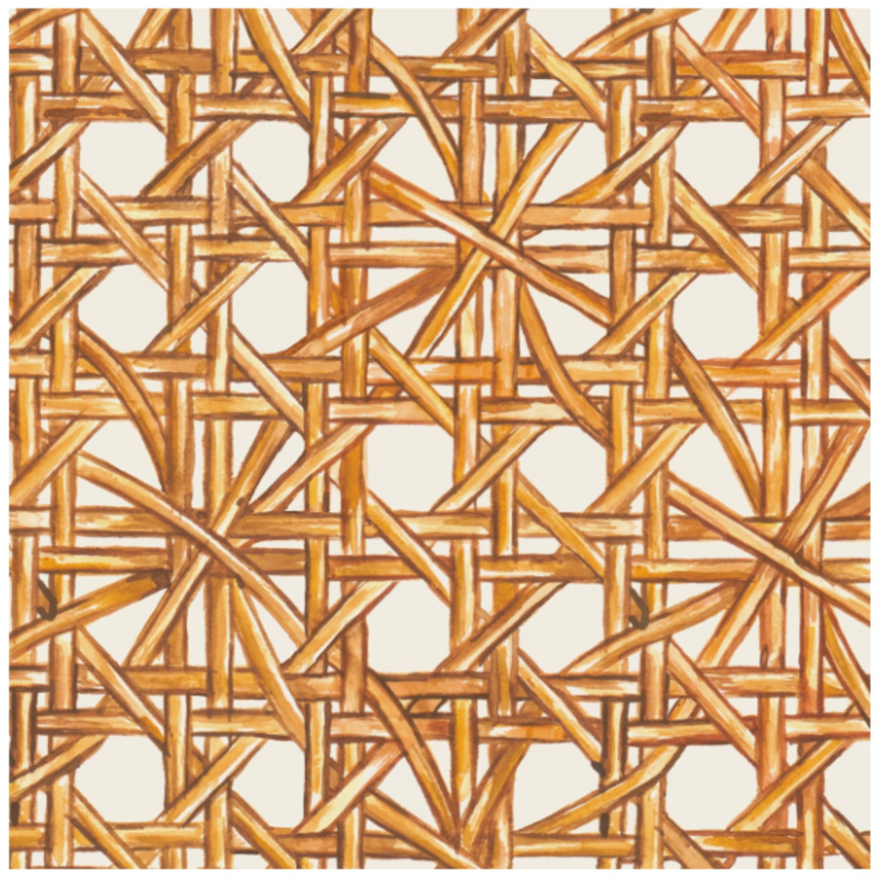 A pattern of Hester &amp; Cook Rattan Weave Napkins, exuding vintage charm, on a white background.