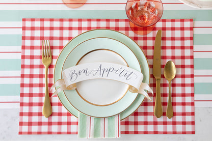 Red Painted Check Placemat