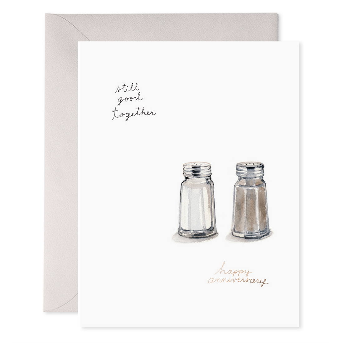 Illustration of salt and pepper shakers on E. Frances&