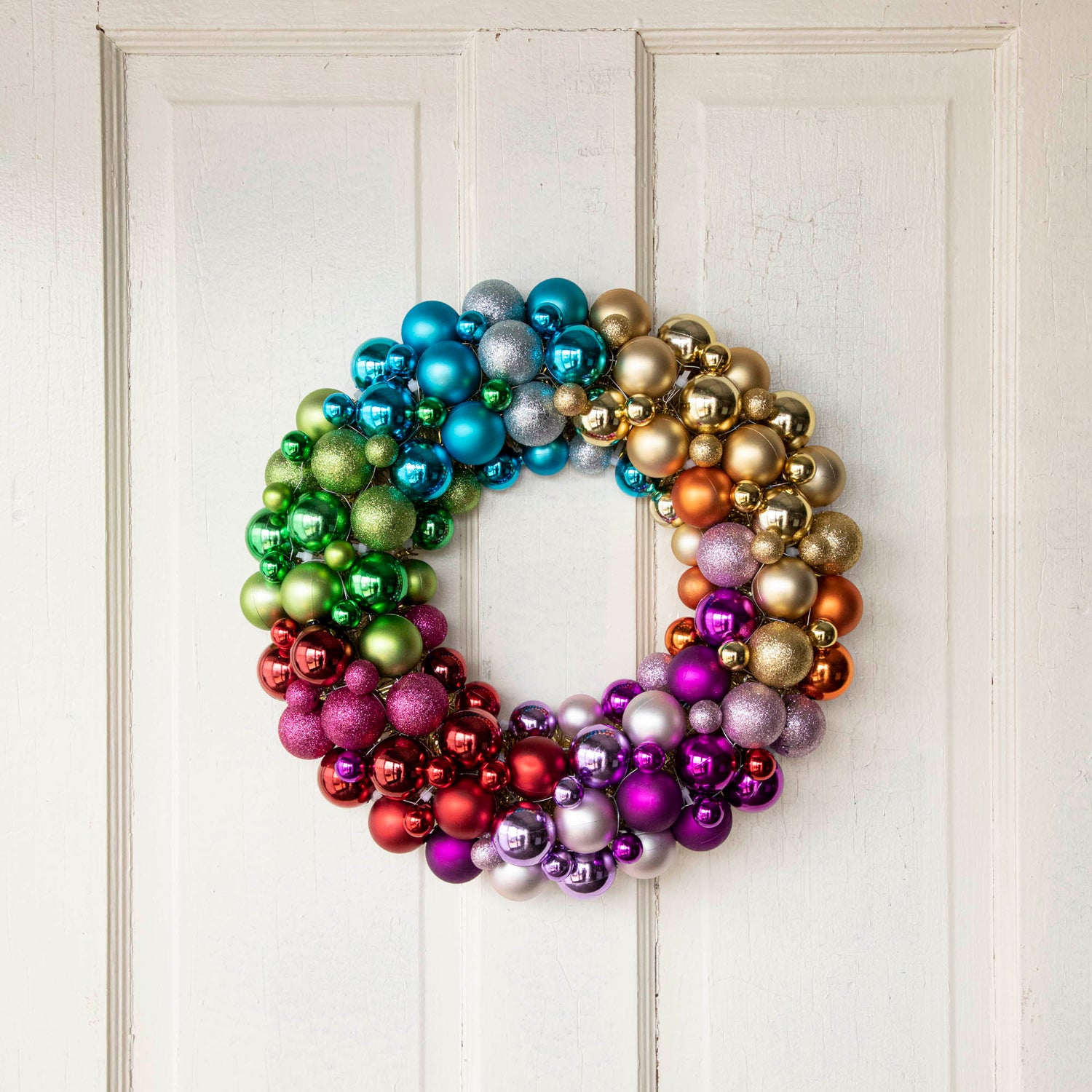 Rainbow Ball Encrusted Wreath
