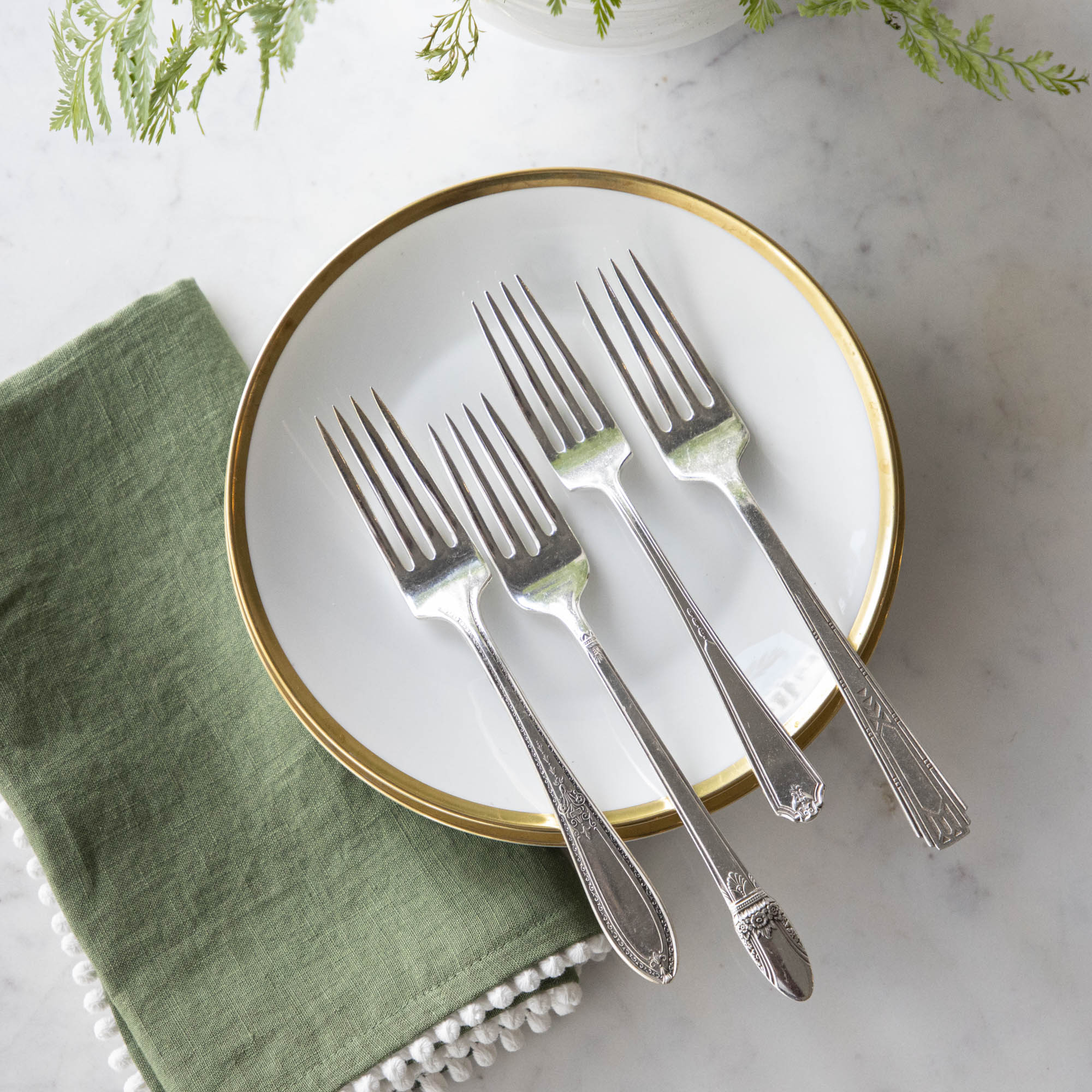 Vintage Silver-Plate Dinner Fork Set of Four