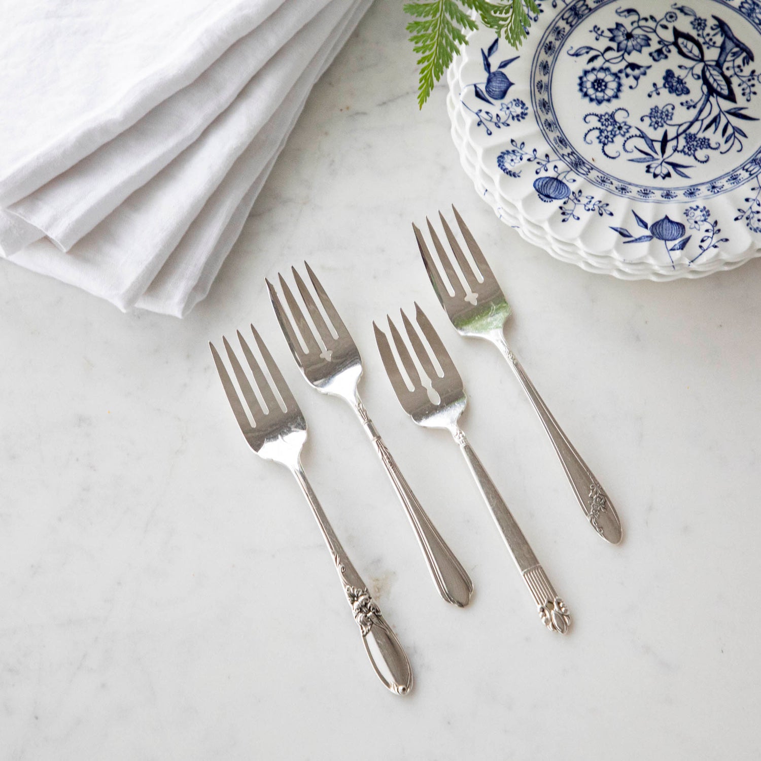 Vintage Silver-Plate Salad Forks set of Four