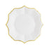A White Scalloped Plates with Gold Rim by Eid Creations on a white background.