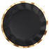 Black Wavy Paper Plates with gold trim and ruffled edge by Sophistiplate.