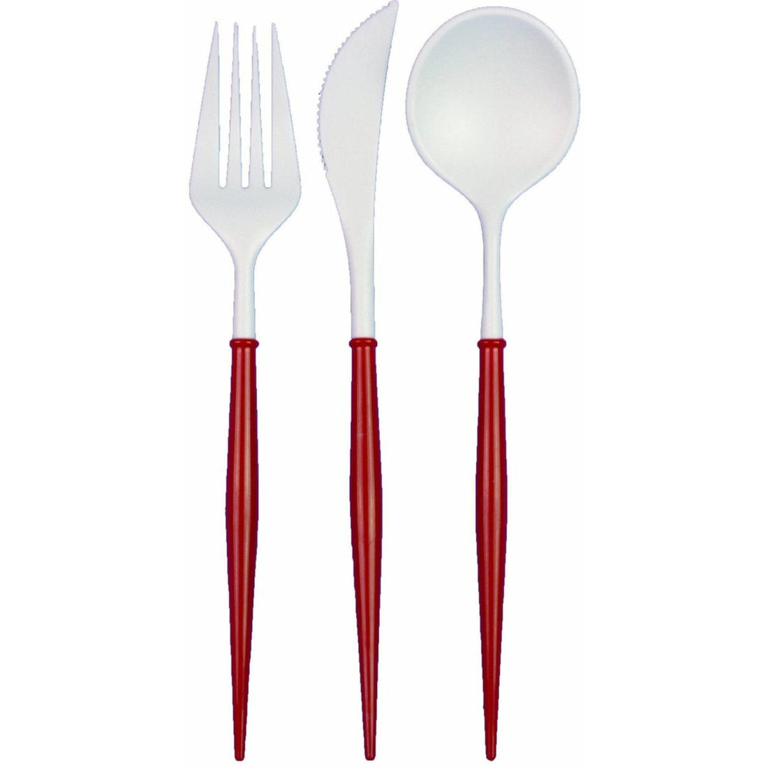 Red/White Cutlery Set