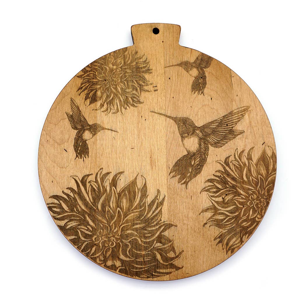 Hummingbird Maple Artisan Round Charcuterie Board