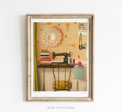 Hipster Crafter Small Art Print